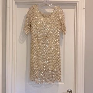 Gold sequin dress